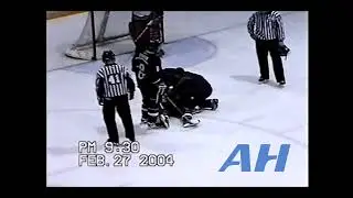 OHL Feb. 27, 2004 Jeffrey Doyle,SSM v Steve Downie,WIN (elbow) Sault Ste. Marie Greyhounds Windsor S