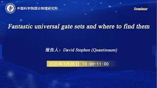 Fantastic universal gate sets and where to find them | David Stephen (Quantinuum)