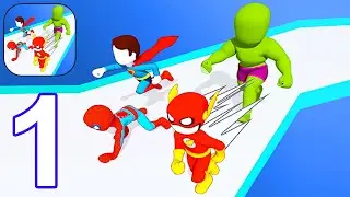 Super Hero Transform Run - Gameplay Walkthrough Part 1 All Levels 1-14 - Android, iOS