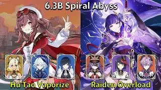 C2 Hu Tao Vaporize & C2 Raiden Overload - Genshin Impact 6.3b Spiral Abyss Full Clear