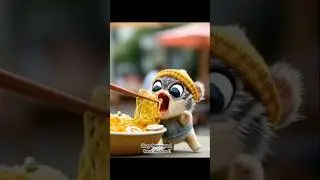 Slurp Interrupted, Bowl Shattered, ASMRimo #ASMR #Slurp #NoodleLover #CuteAnimal #AngryMoment #ai