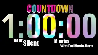 1 Hour Timer Silent Countdown Timer Black And Aurora Background With Sof Music End Alarm