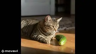 Cucumber prank in the cat #cat #catvideos #kitten #cute #cutecat #anime #art #funnycats #funny #ai