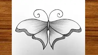 Easy Butterfly drawing | How to draw Butterfly step by step | Easy drawing ideas for beginners