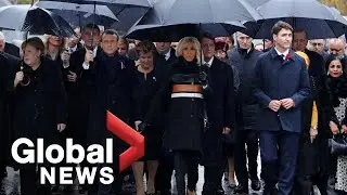 World leaders march down Champs-&Eacute;lys&eacute;es in show of unity on Armistice