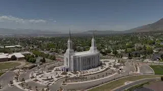 Lindon Utah Temple - 4k Aerial View