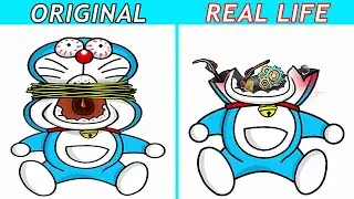 Best TikTok of Doraemon: Cut DORAEMON with rubber band | Doraemon Animation | Original vs Plush Toy