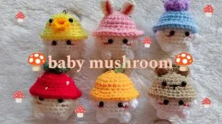 Baby Mushroom Keychain | Crochet Keychain | Baby Mushroom w/ Frog Hat🐸🍄