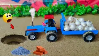 diy tractor concrete bridge making machine science project || @keepVilla