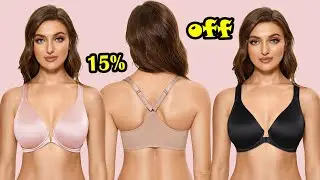 DELIMIRA Women's Front Closure Bra Plus Size Seamless Unlined Racerback Underwire Bras For Women New