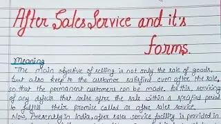 After Sales Service and Its Forms