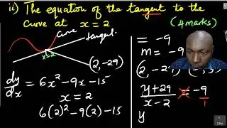 CALCULUS | KCSE 2017|EQUATION OF THE TANGENTS| TURNING POINTS OF THE CURVE