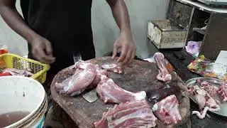 Mutton Kheema Cutting by Hand in Sr Nagar Hyderabad, Goat Meat Khaimah Cutting Skills in Hyderabad