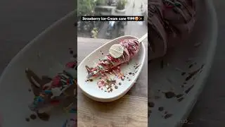 STRAWBERRY ICE-CREAM CONE😍✨| क्या आपने खाया है? #icecream #shorts #foodie