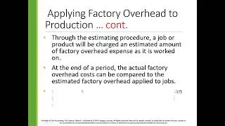 Casharka 16aad Applying Factory Overhead to Production Chapter 4 Cost Acc