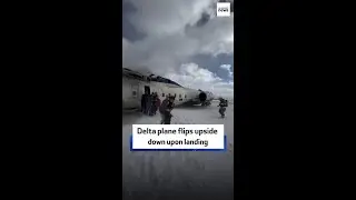 Delta plane flips upside down upon landing