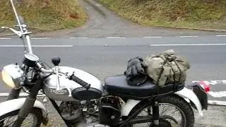 Triumph Tiger Cub Scrambles replica ride 1 -  From Llanwrda to Cwmann, Lampeter.