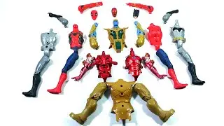 AVENGERS SUPERHERO TOYS THANOS ARMOR VS IRONMAN VS SPIDER-MAN RED VS BATMAN...