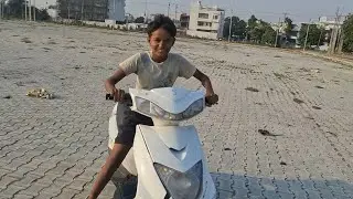Finally mere bhanje ne scooty chala li.😎