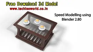 Wooden Tea Table 3d Modelling Timelapse | Free Download 3d model | Blender 2.80 Tutorial