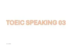 TOEIC SPEAKING 03 ||  Study with me