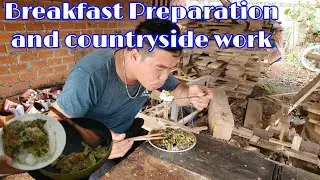 Countryside food and morning work Asian countryside