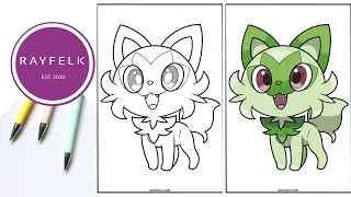 Sprigatito Coloring Pages | Cute Sprigatito Pokemon Printable Coloring Pages | Pokemon Coloring Page
