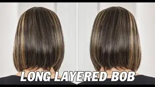 Soft Long Layered Bob Haircut for Highlight Color | Natural Dimension & Movement