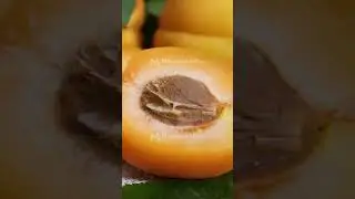 Ripe apricots on green leaves