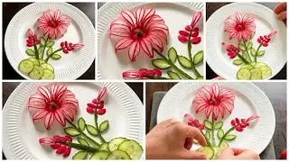 Radish Flower Carving Garnish for Hotel & Restaurant Party Garnishing School Competition