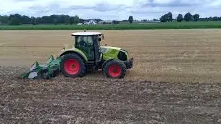 talerzowanie i Rozsiewanie poplonu  Claas Arion 640,zetor 6341