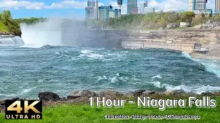 Niagara Falls in 4K &ndash; 1 Hour Ambient Waterfall Sounds - Brown Noise For Sleep & Relaxation (No Ads)