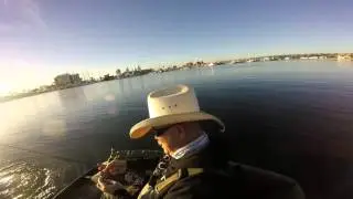 Fly fishing the San Diego Bay.