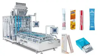 Pharma powder multi-lanes stick pack machine with volumetric cups