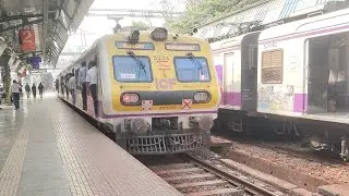 Indian train mumbai railways station video | Train videos Mumbai Central line railways station 