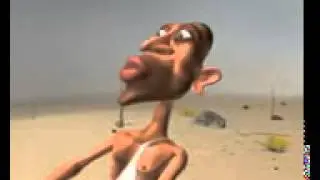 A thirsty man in desert (Animation)