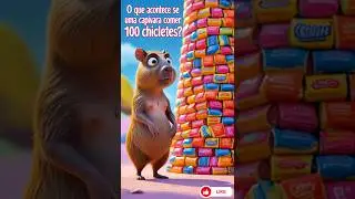 Capivara Come 100 CHICLETES? 🫧😂 (Final GRUDENTO!) #capybara   #capivarafofa   #cartoon   #animals