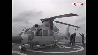 Chinese Navy PLAN Harbin Z-9C aboard a Type 054A frigate