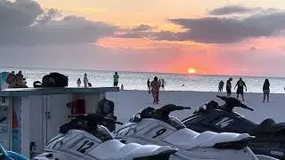 Watching the sunset in a Florida bar.￼