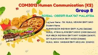 COM3013 HUMAN COMMUNICATION (K2) GROUP 8 TAJUK : OBESITI DI MALAYSIA