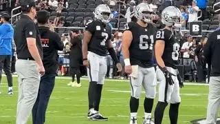 MAXX CROSBY, GENO SMITH, ASHTON JEANTY, & RAIDERS WARMUP VS CHARGERS ON MNF 