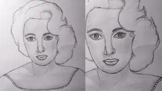 How to draw Hollywood actress Elizabeth Taylor #howto #drawing #hollywood #actress #tutorial