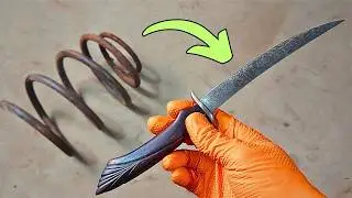 Forging Crazy Fillet Knife From RUSTY Spring
