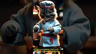 Sushi Chef Kitten 🍣 |The Heartwarming Story of Maki the Tiny Master Chef. #KittenChef #SushiCat #cat