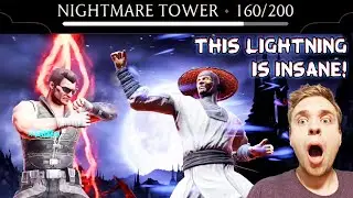 MK Mobile. Beating Battle 160 in Nightmare Tower. BOSS RAIDEN TEAM with INSANE Lightning Strikes.