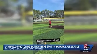 Unicycling Lynnfield batter keeps spot on Banana Ball league