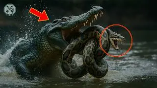 Python Fights Crocodile to Escape Death, What Happens Is Shocking!
