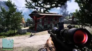 Far Cry 4 - Kyra Tea Terraces Outpost - Stealth Sniper - No Detection or Alarms - Gameplay Video