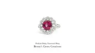 Elegant Platinum Ruby Diamond Ring