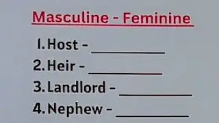 English Grammar Exercise - Guess the Correct Answer | Masculine vs Feminine Names in English